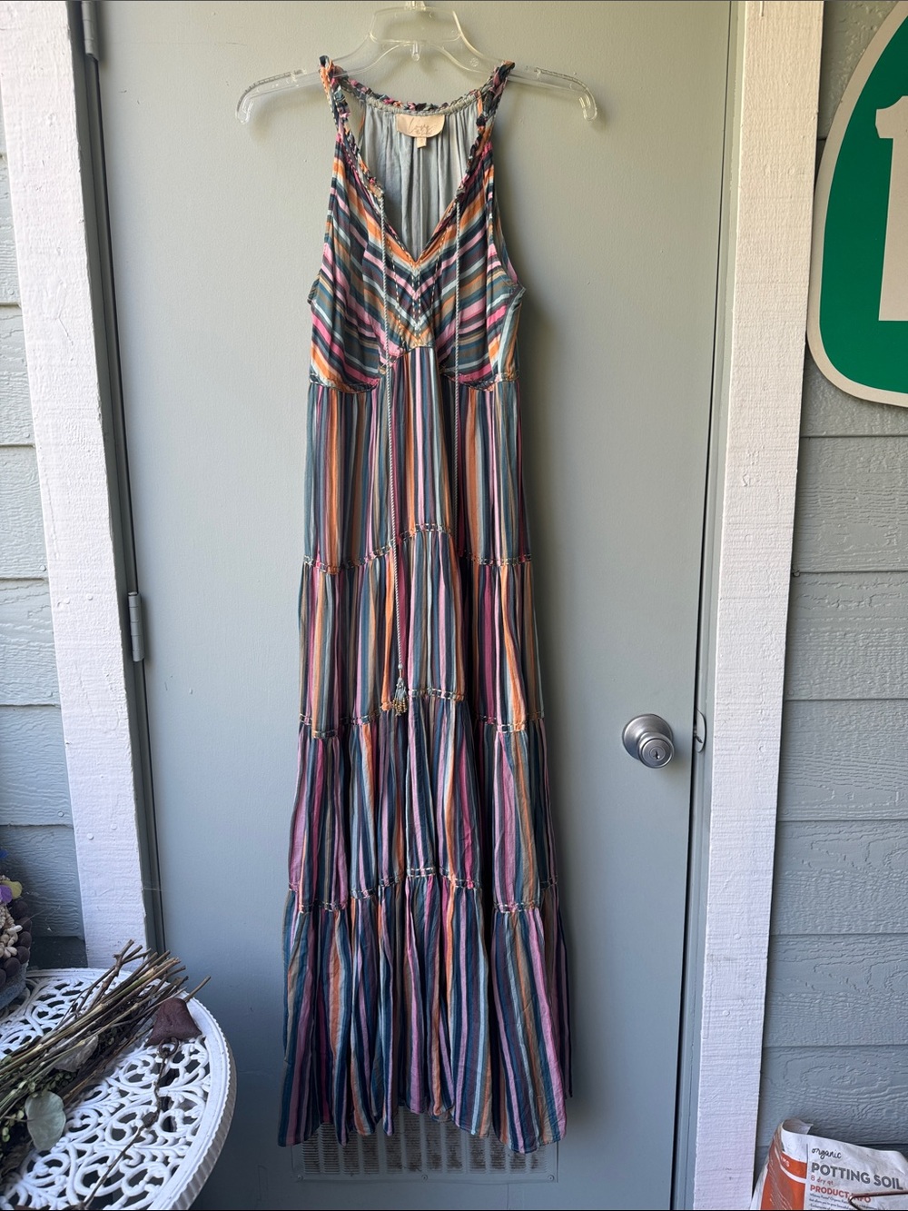 Love the Label -Boho Striped Maxi Dress in Multicolor